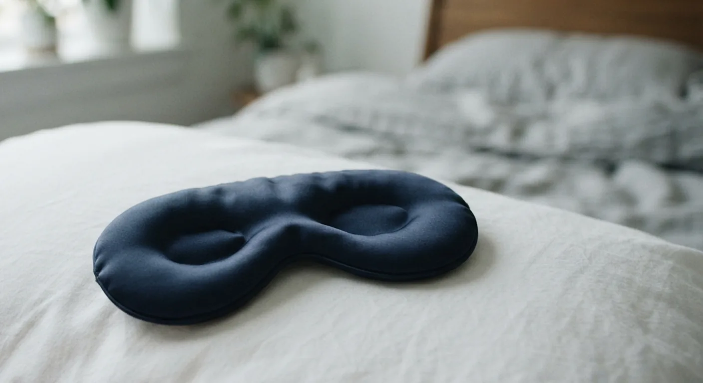 A contoured mask has two cups that sit around the eyes